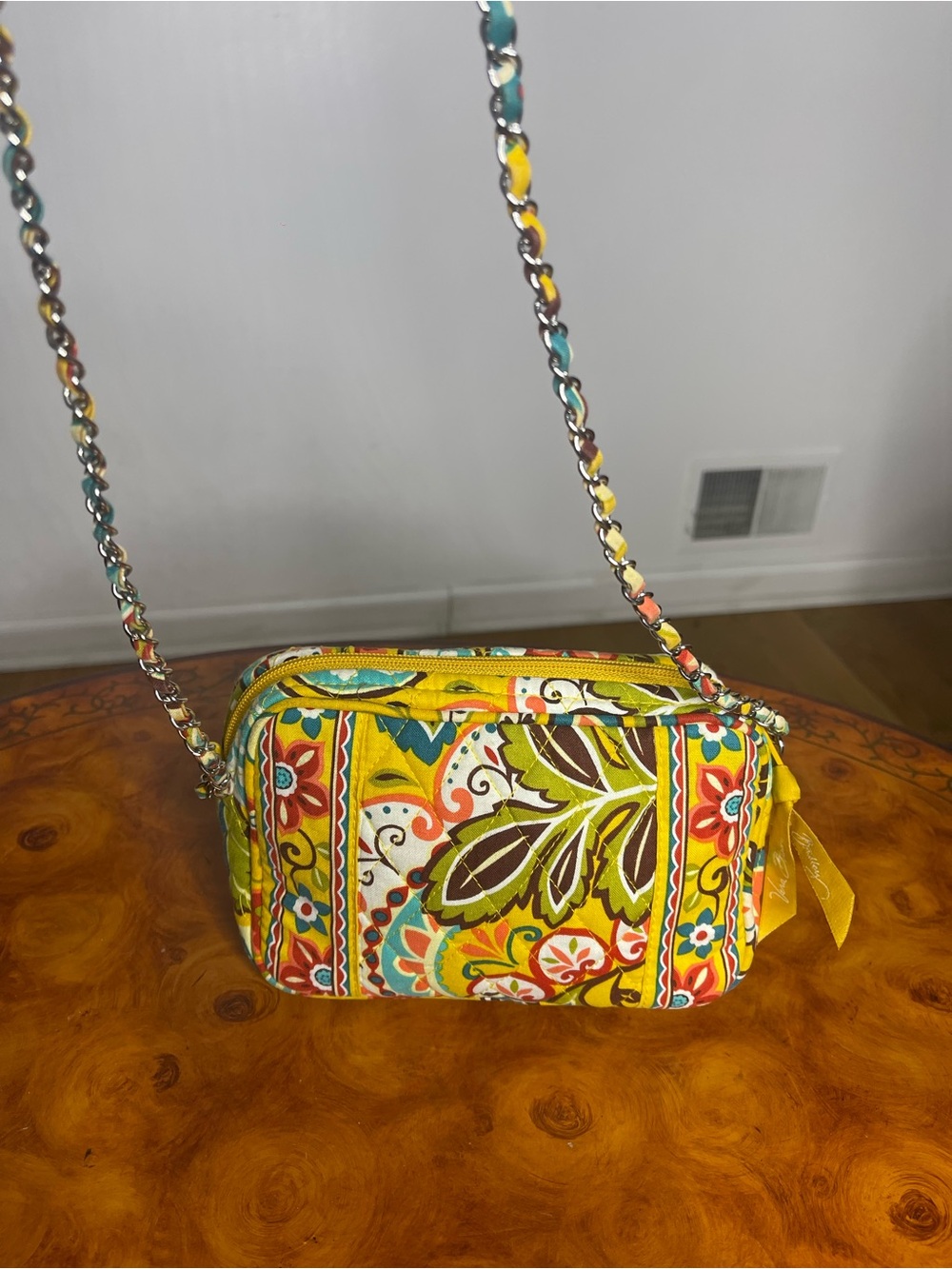 Vera Bradley Yellow Floral Paisley Crossbody Bag